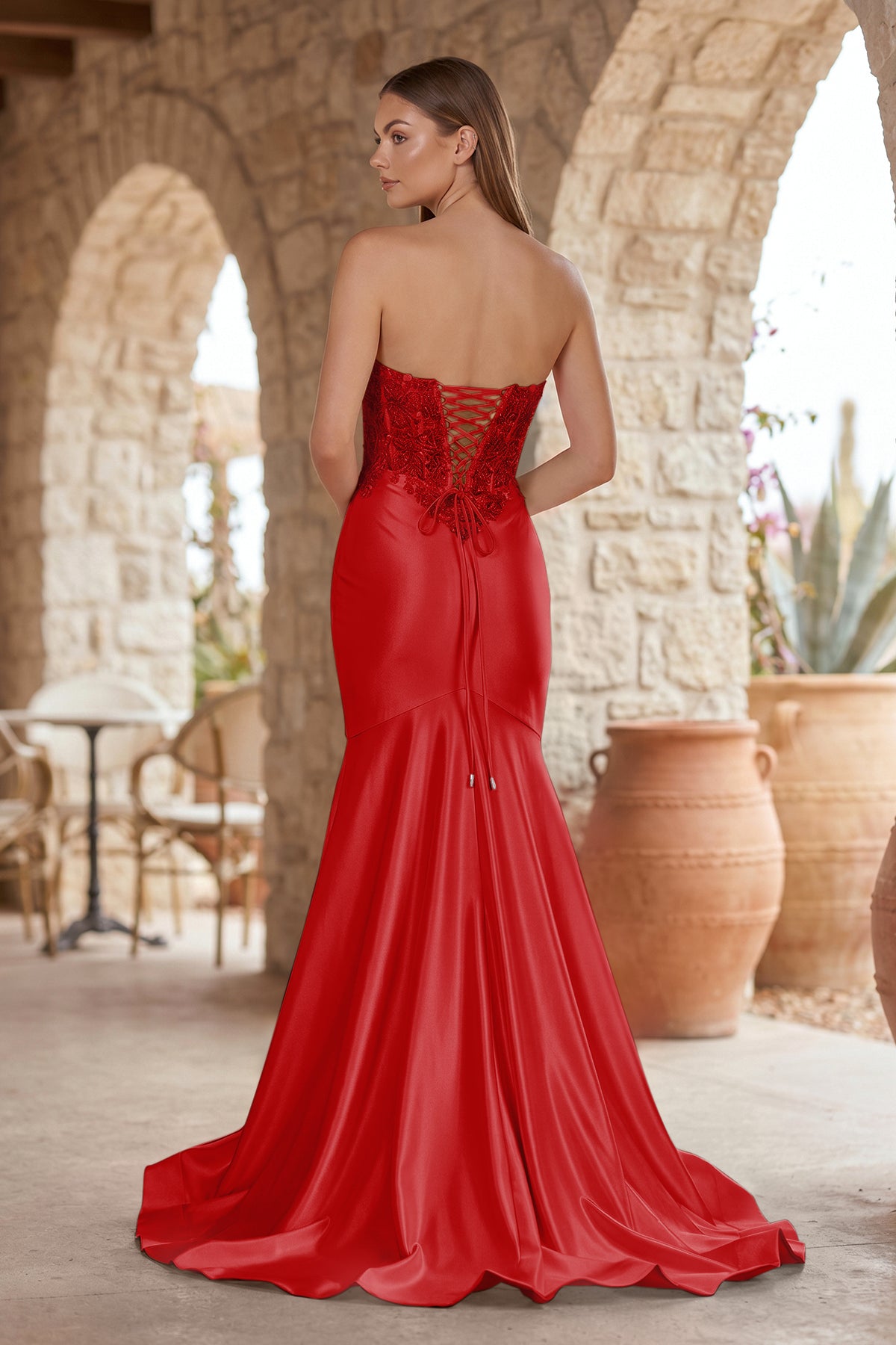 Mermaid Sweetheart Lace Satin Black Prom Dress with Slit