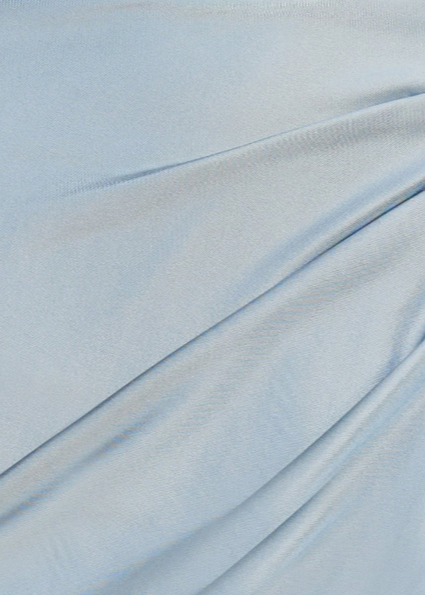 KissProm-Adelaide Dusty Blue Mermaid Satin Long Prom Dress With Slit