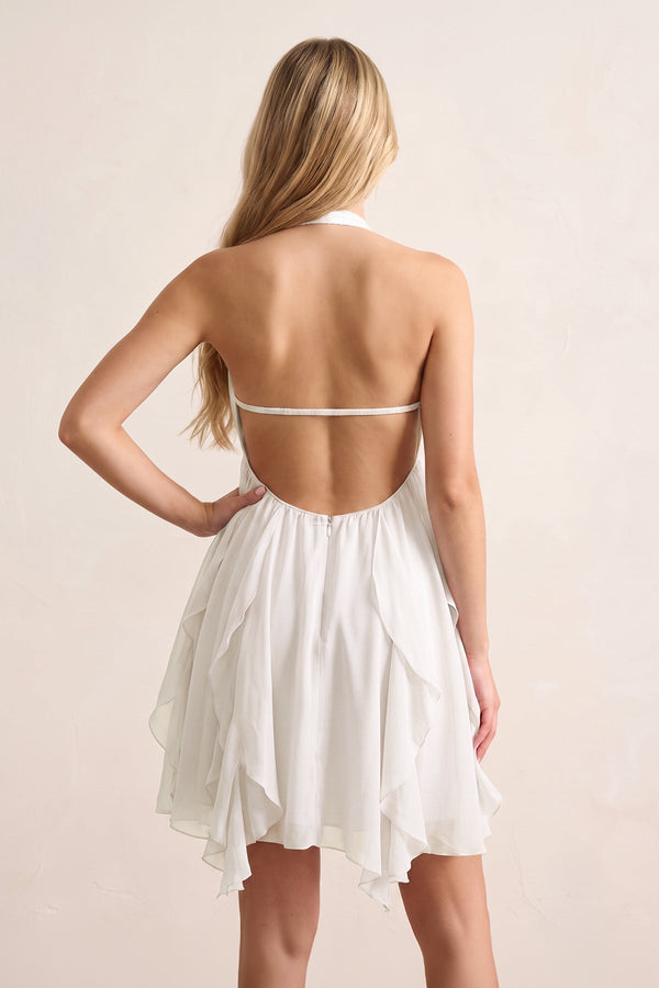 White Ruffled A-Line Sweetheart Ruched Homecoming Dress | KISSPROM