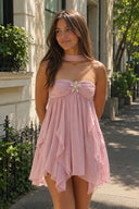 Dusty Pink Ruffled A-Line Sweetheart Ruched Homecoming Dress | KISSPROM