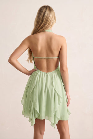 Sage Green Ruffled A-Line Sweetheart Ruched Homecoming Dress | KISSPROM