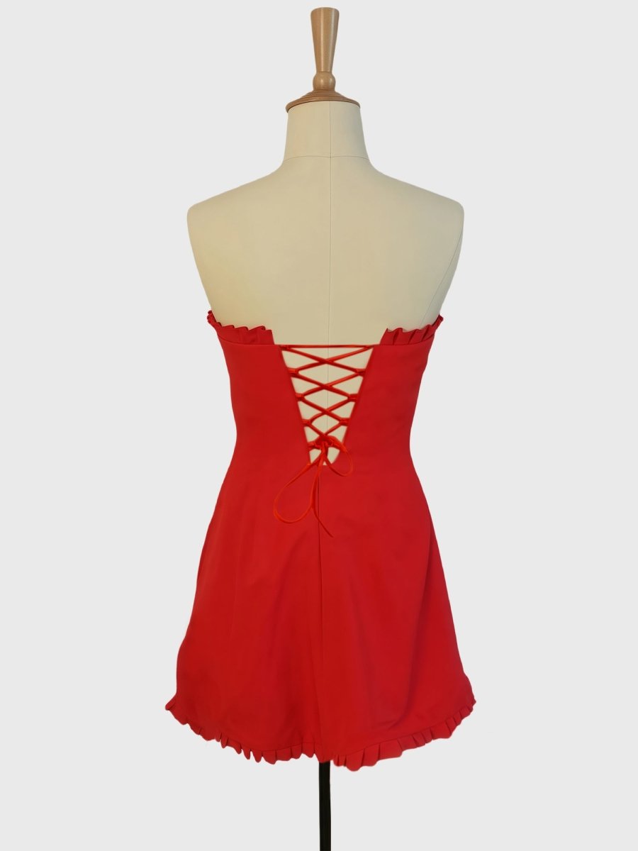 Strapless Lace Dress Forever 21 Red Strapless Lace Dress Forever 21 Red