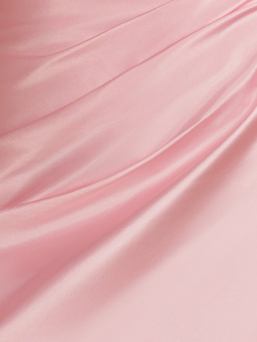 Eila | Pink - Strapless Sheath Irregular Hem Satin Short Homecoming Dress