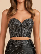 Eirlys | Black - Sweetheart Sheath Beaded Short Homecoming Dress