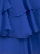 Elarae | Royal Blue - Strapless A Line Ruffles Homecoming Dress With Beading