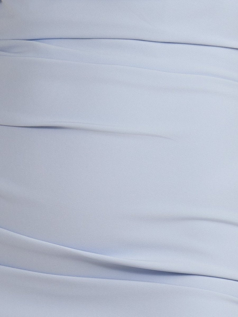 Eldona | Sky Blue - Strapless Spandex Bodycon Homecoming Dress With Slit