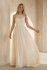 Armelia | Elegant Bohemian Sleeveless Long A Line Chiffon Wedding Dresses