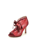 Elegant Lace Bow White High Heels - KissProm