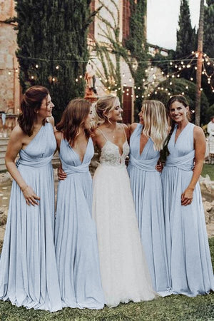 blue dress for baby girl Elegant Light Pink Chiffon Floor Length Long Bridesmaid Dress Pink / 14 / B