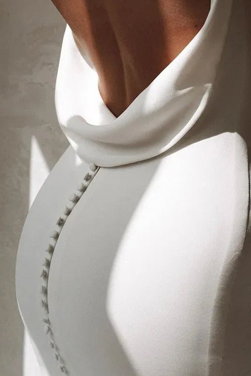 Dorian | Elegant Mermaid V-Neck Elastic Satin Long Wedding Dresses