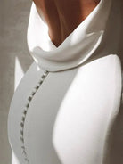 Dorian | Elegant Mermaid V - Neck Elastic Satin Long Wedding Dresses - KissProm