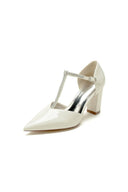 Nude Pink High Heels with Metallic Accents - KissProm