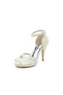 Elegant Open Point Toe Lace Wedding Shoes - KissProm