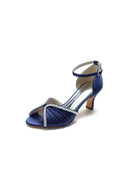 Elegant Rayel Blue Satin Pump with Rhinestone Accents - KissProm