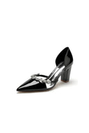 Ivory High Heels with Crystal Bow Embellishment - KissProm