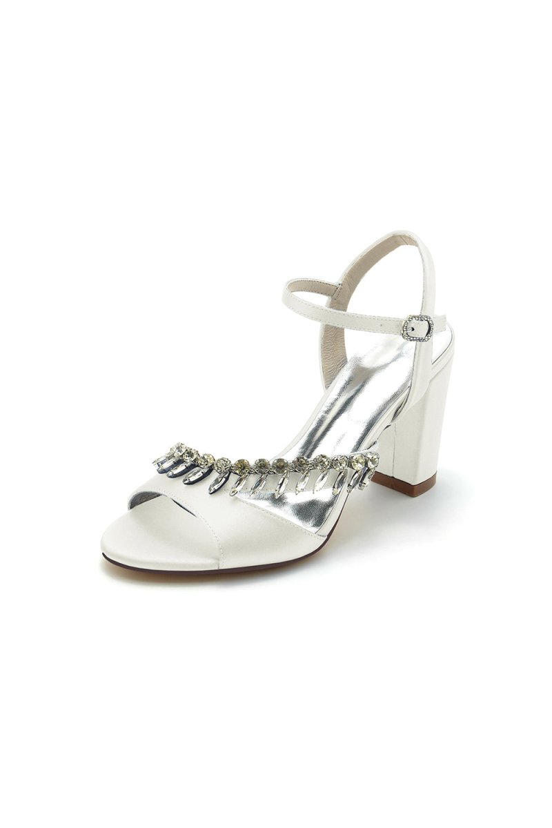 Fuchsia High Heels with Shimmering Metal Accents - KissProm