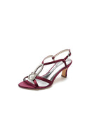 Elegant Royal Blue Satin Peep - Toe Pump with Silver Ornament - KissProm