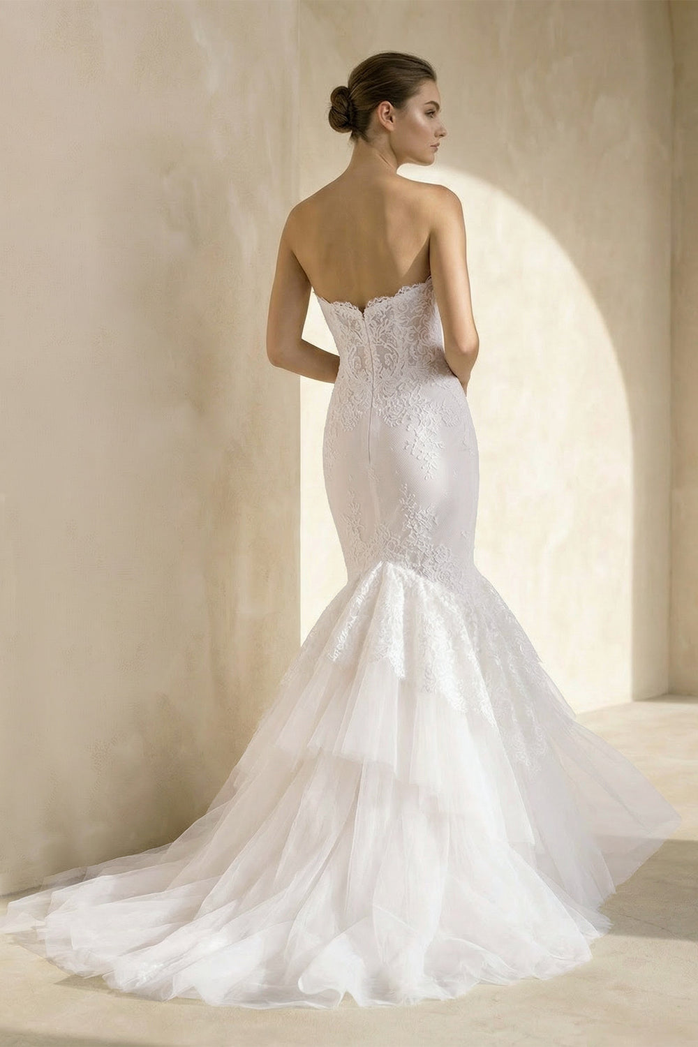 Elegant Sweetheart Sleeveless Mermaid Wedding Dress With Lace Appliques– Wedding Dresses by KissProm | Available at KissProm