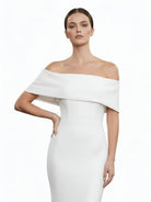 Elegant Trumpet Mermaid Off - The - Shoulder Elastic Satin Wedding Dresses - KissProm