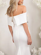 Elegant Trumpet Mermaid Off - The - Shoulder Elastic Satin Wedding Dresses - KissProm