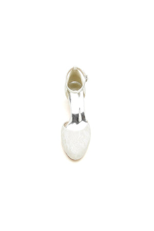 Elegant White Lace High Heels with Hollow - out Design - KissProm