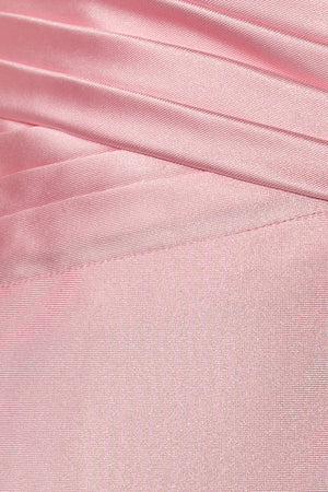 Elsinore | Pink - Off The Shoulder Bodycon Satin Short Homecoming Dress With Keyhole