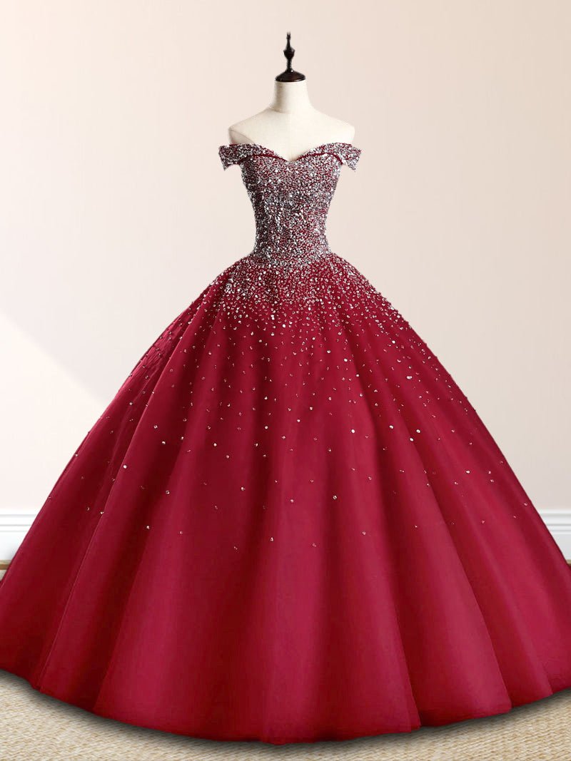 Emerald Green Off The Shoulder Tulle Quinceanera Dresses With Beadings Emerald Green / 14 Emerald Green Off The Shoulder Tulle Quinceanera Dresses With Beadings Emerald Green / 14