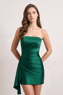 Emerald Sheath Strapless Satin Mini Party Dress | KISSPROM