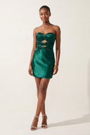 Dark Green - Sheath Sweetheart Sequined Cut Out Mini Party Dresses - KissProm