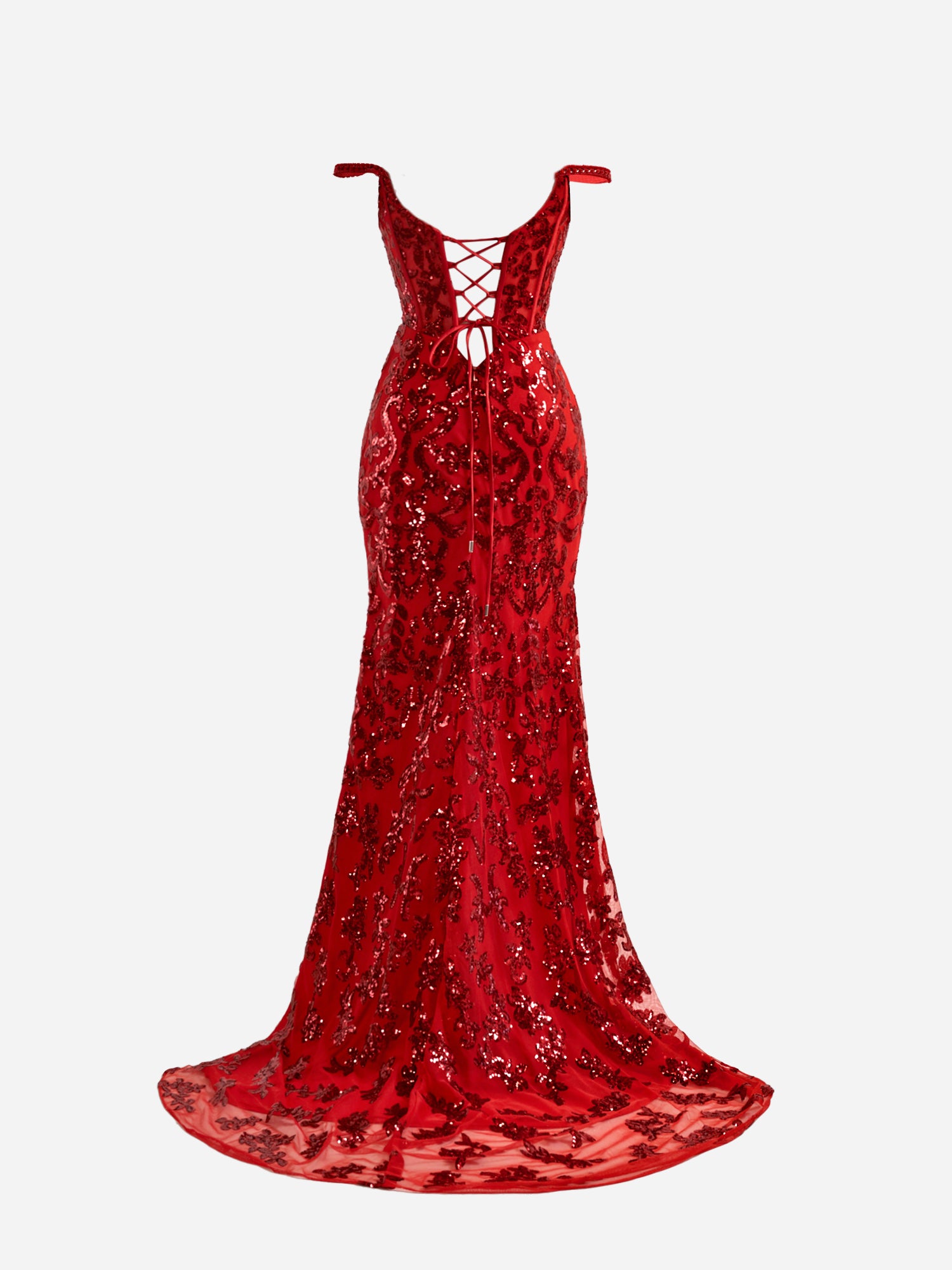 Erryn | Red Sheath Sequins Long Prom Dress with Slit