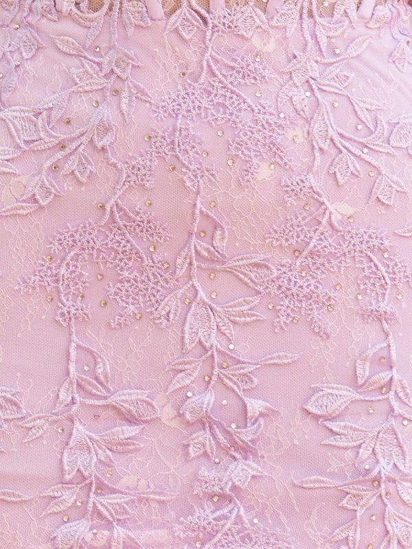 Ethel |Sheath Lace Strapless Homecoming Dress with Appliques - KissProm