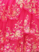 Everly | Fuchsia Gold - A-Line Sweetheart Tiered Short Homecoming Dress