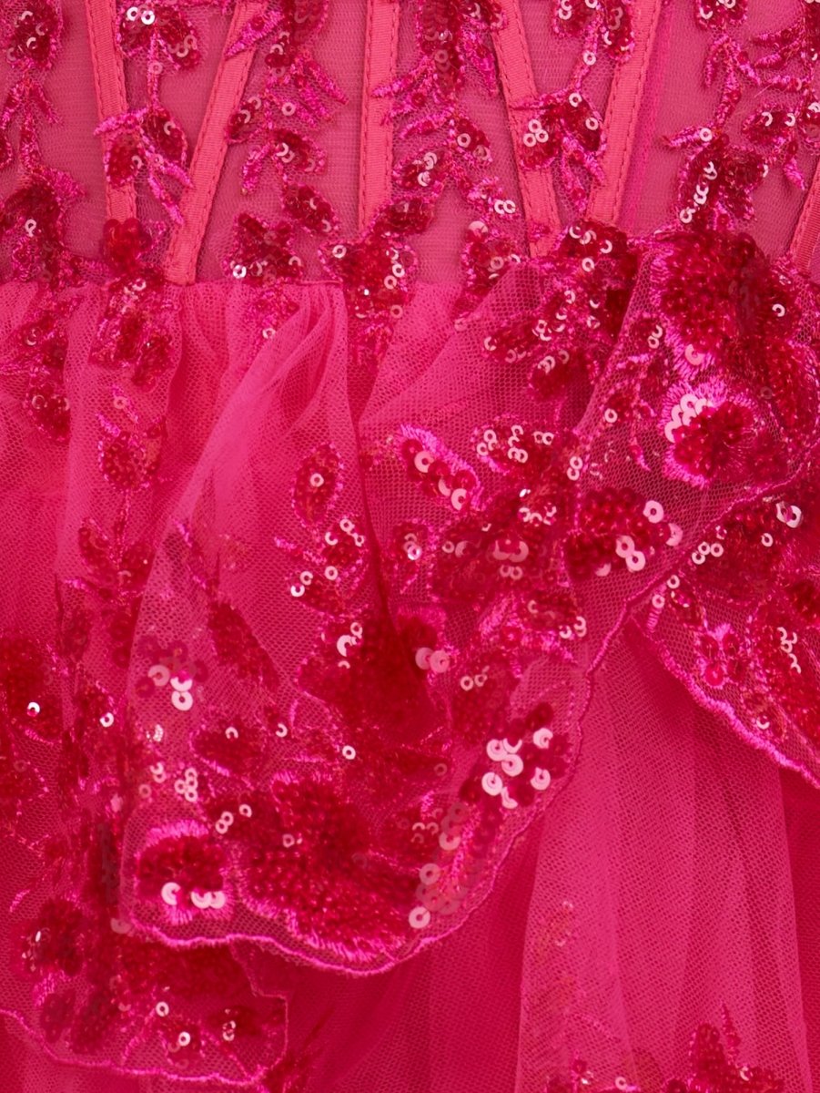 Everly | Fuchsia - A-Line Sweetheart Tiered Short Homecoming Dress