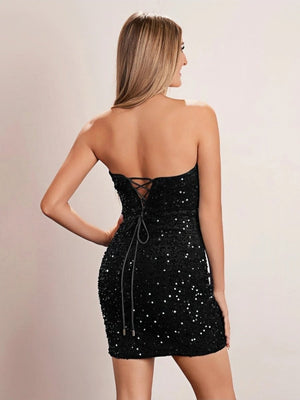 Evora | Bodycon Royal Blue Sweetheart Sequin Short Homecoming Dresses