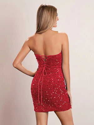 Evora | Bodycon Royal Blue Sweetheart Sequin Short Homecoming Dresses