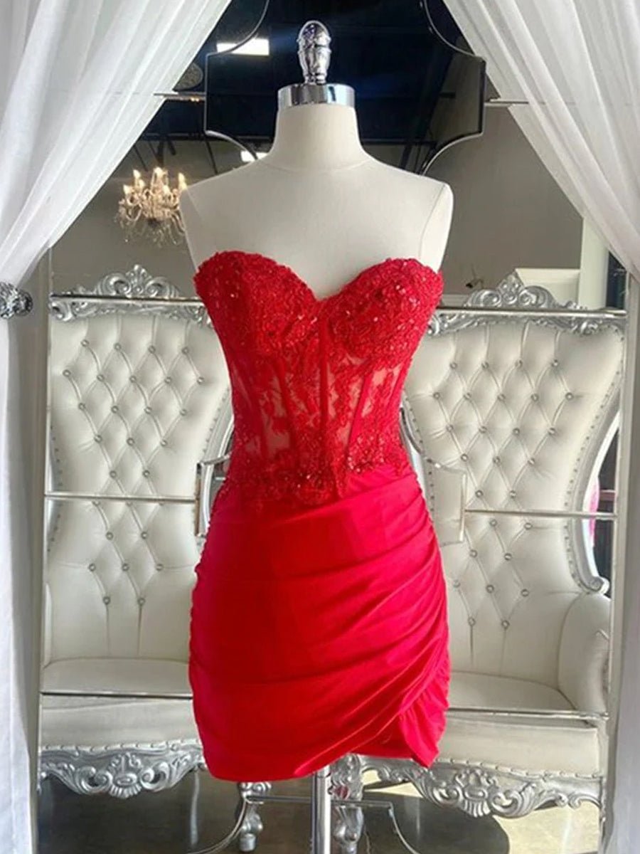 Sheath Sweetheart Fuchsia Tight Homecoming Dresses