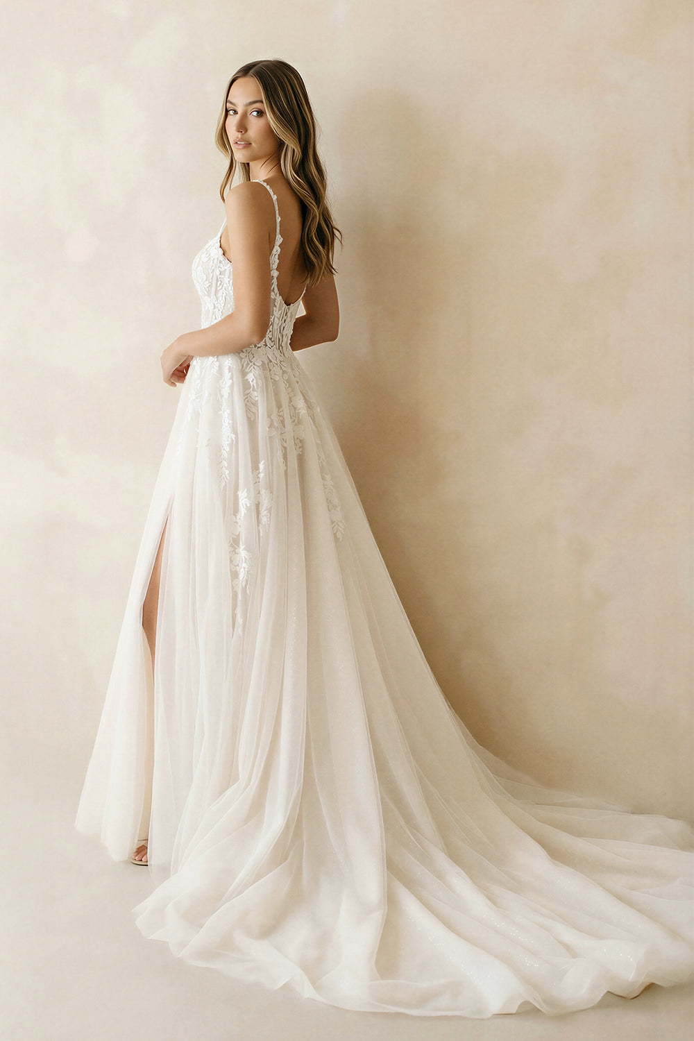 Fairy A Line Sweetheart Tulle Wedding Dresses with Appliques