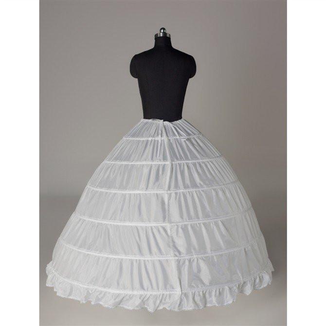 White Floor Length Crinoline 6 Hoop Petticoat Wedding Accessories – Fashion Underskirt by KissProm | Available at KissProm