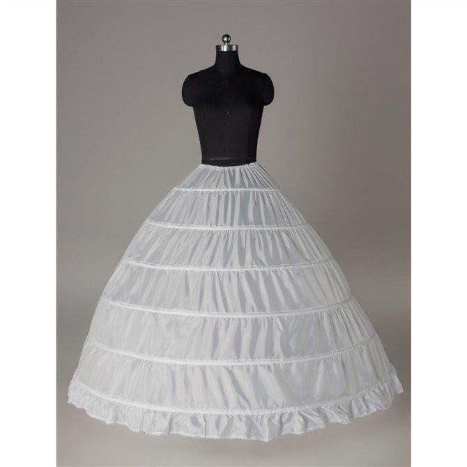 White Floor Length Crinoline 6 Hoop Petticoat Wedding Accessories – Fashion Underskirt by KissProm | Available at KissProm