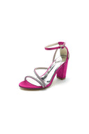 Faux Silk Strappy Chunky Heel Prom Shoes – Shoes by KissProm | Available at KissProm