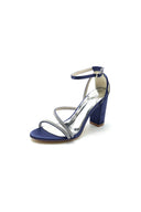 Faux Silk Strappy Chunky Heel Prom Shoes – Shoes by KissProm | Available at KissProm