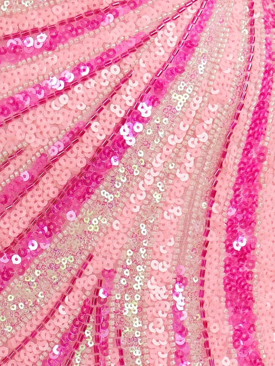 Fina | Pink - Bodycon Strapless Sequin Stripes Homecoming Dress