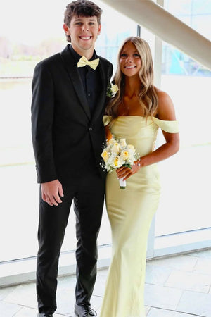 Finara | Coral - Off The Shoulder Sheath Satin Long Prom Dresses - KissProm