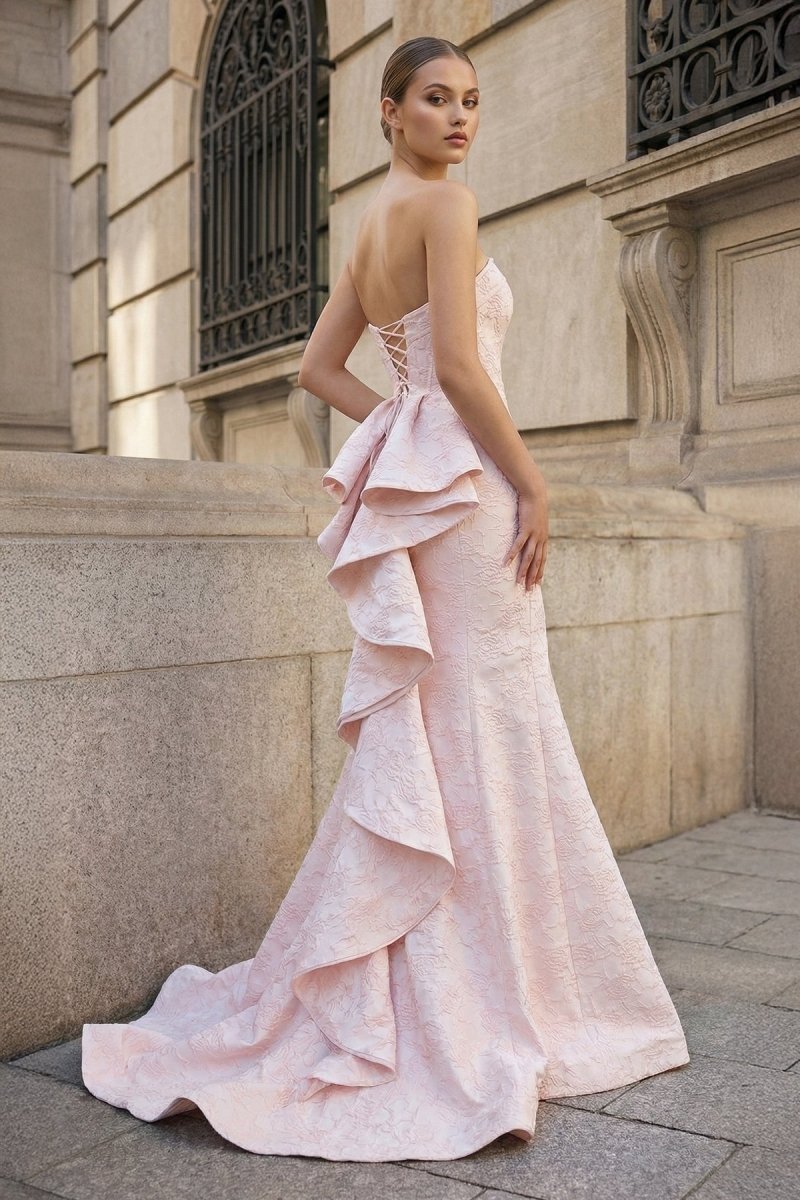 Sweetheart Floral Printed Mermaid Prom Dress With Split, Pink / 14 Sweetheart Floral Printed Mermaid Prom Dress With Split, Pink / 14