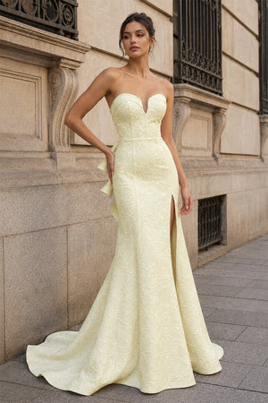 Sweetheart Floral Printed Mermaid Prom Dress With Split-KissProm