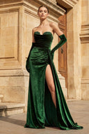 Emerald Sweetheart Long Prom Dress with Attached Train - KissProm