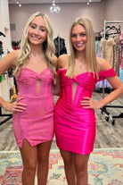 Fiore | Off the Shoulder Royal Blue Ruched Mini Homecoming Dress