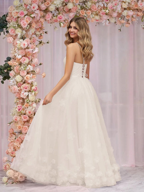 Blush Pink A Line Spaghetti Straps Long Prom Dress With Ruffles main image 1