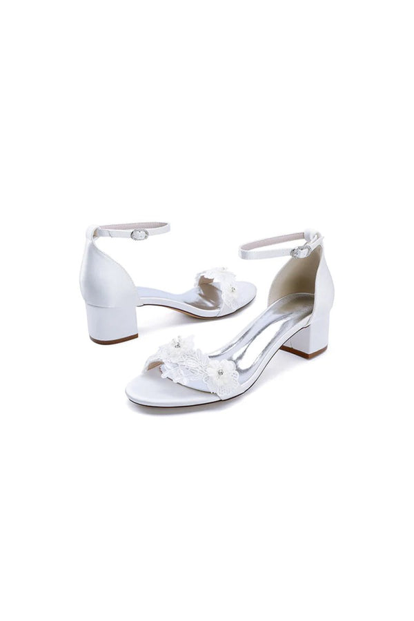 Floral - Embellished Block - Heel Sandal - KissProm