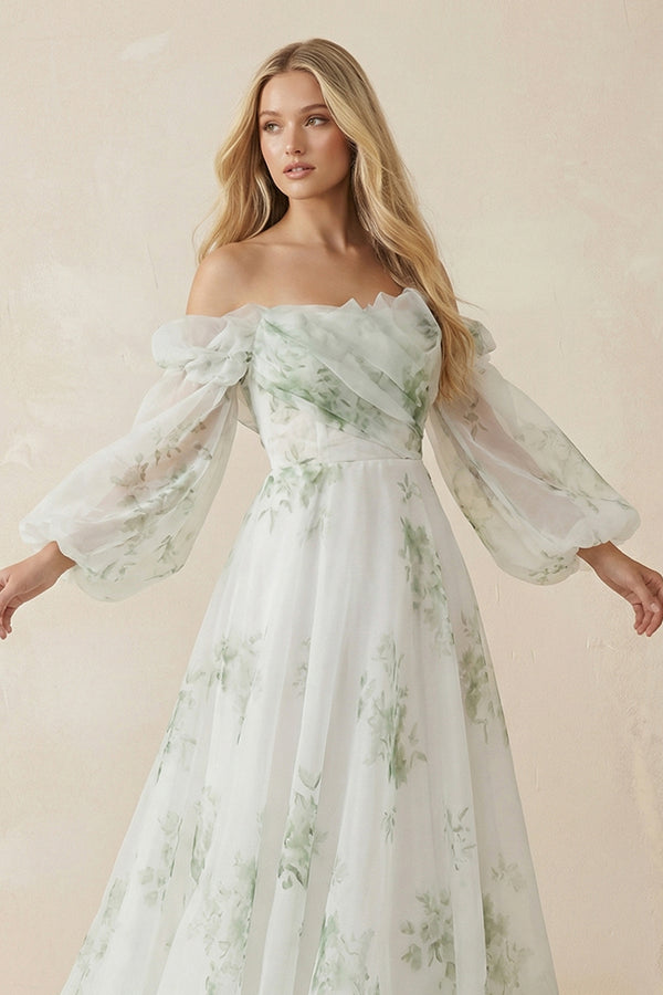 A-Line Floral Appliqued Majesty Bridal Wedding Dress with Ruffles – Wedding Dresses by KissProm | Available at KissProm